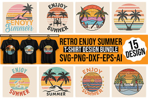 Retro Enjoy Summer T-Shirt Design