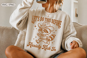 Funny Raccoon Anxiety Quote SVG, an Animal Illustration by Libby Wishes