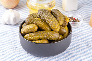 Homemade pickles, pickled gherkins or cucumbers, a Food & Drink Photo by Rimma