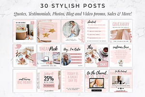 Instagram Template Bundle Pink