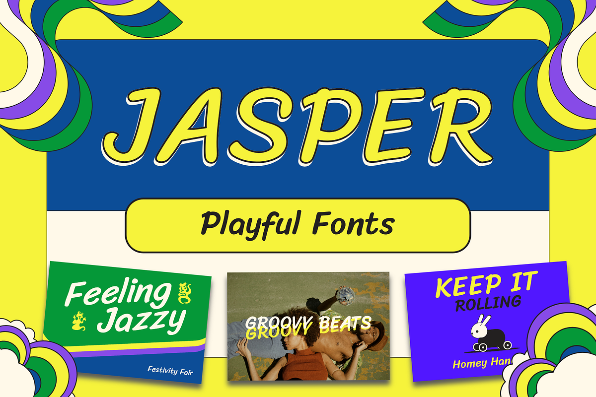 Jasper – Playful Display Font, a Handwritten Font by Black Junst (Photo 1 of 6)