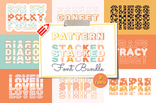 Patterned Stacked Font Bundle