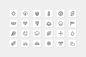 Weather Icon Set, an Outline Icon by VectStock