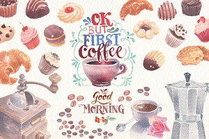 Coffee watercolor clipart