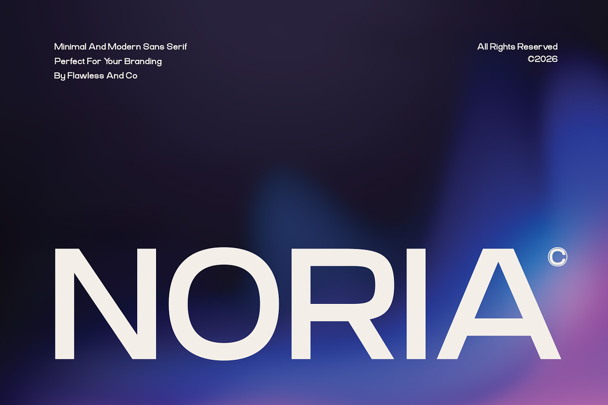Noria - Modern Sans Serif Font, a Sans Serif Font by Flawless And Co (Photo 1 of 11)