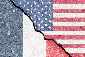 Franсo American tension and conflict. A geopolitical crack, spl, a Background Photo by Eugene_Photo