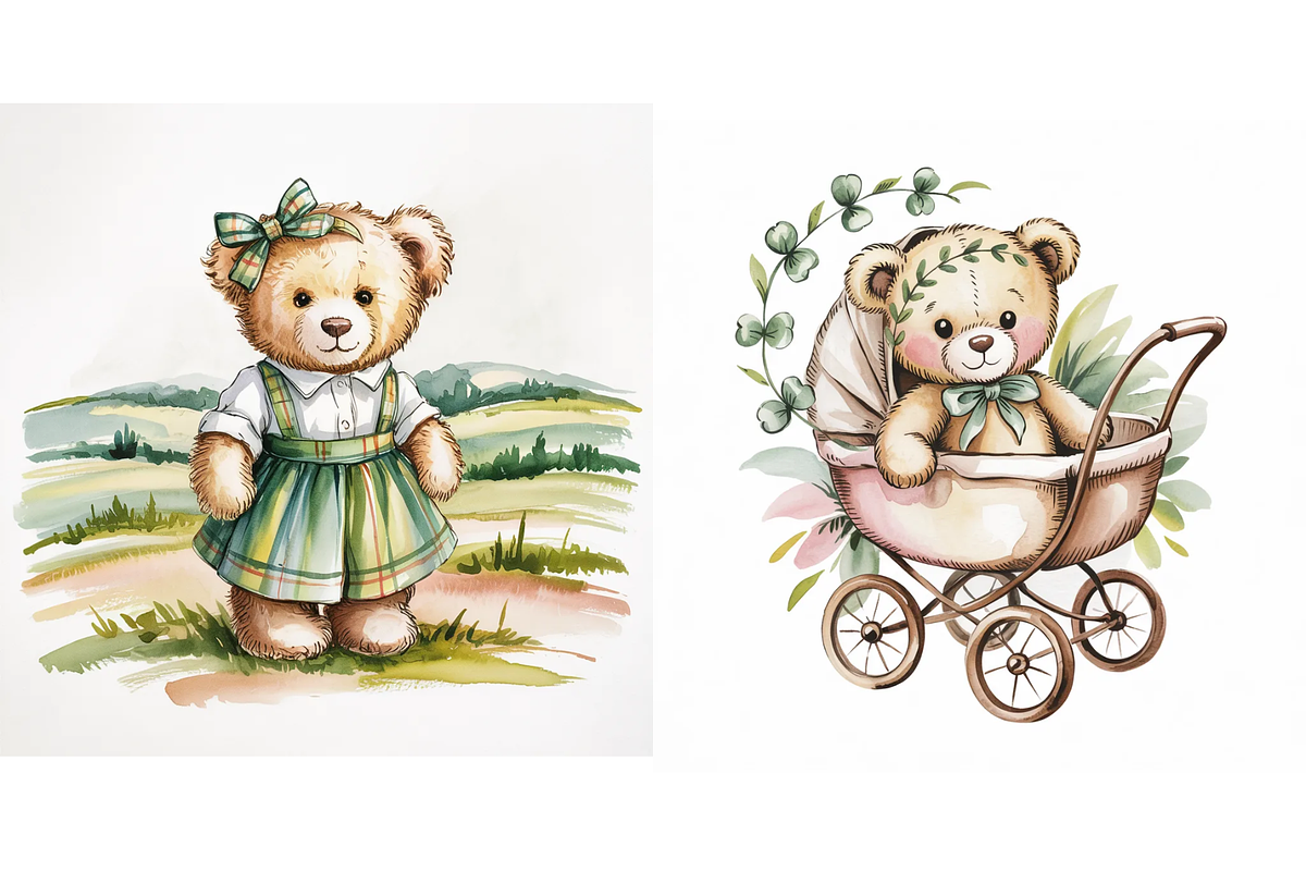 Prompt for Green Teddy Bear Clipart, a Graphic by Milano Creative (Photo 3 of 4)