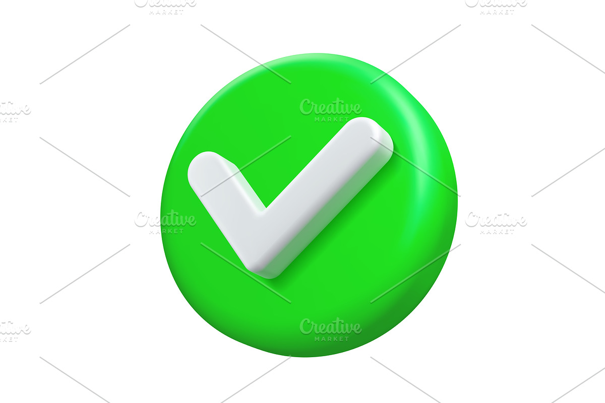 3d check icon, checklist tick, an Object Illustration by Buch&Bee