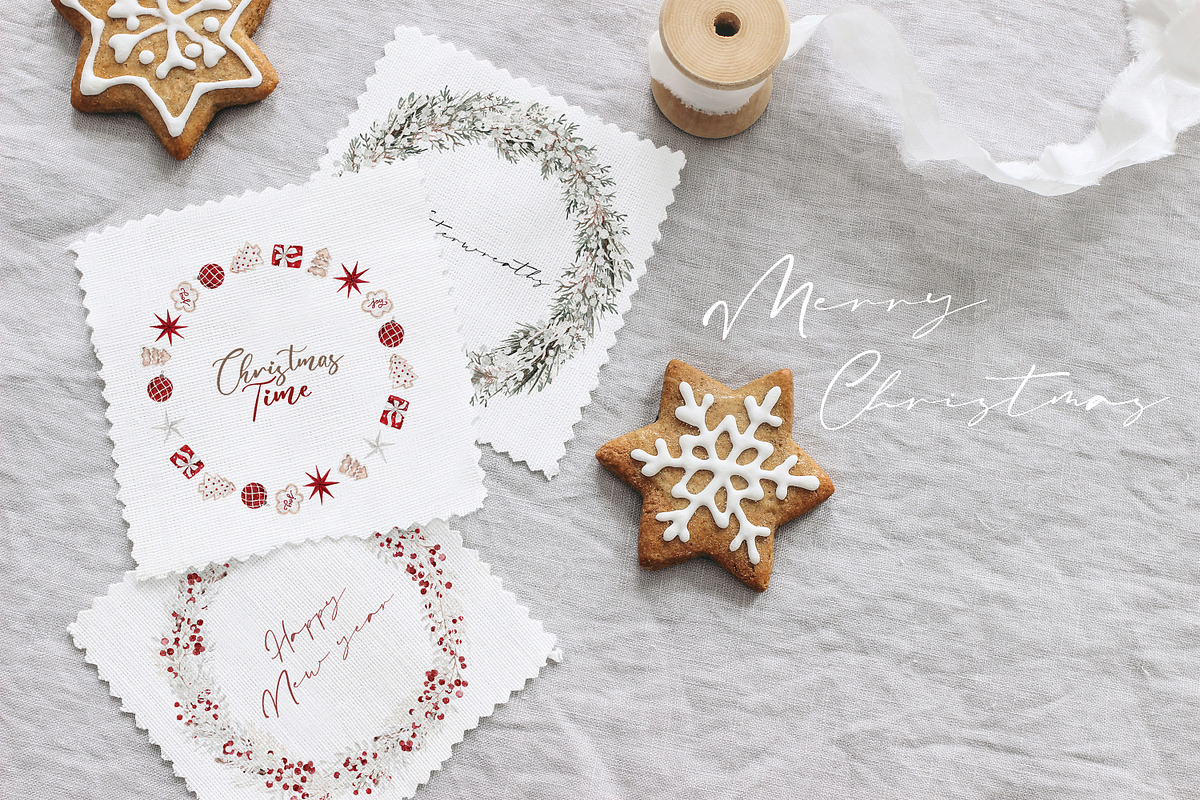 Watercolor Clipart - CHRISTMAS TIME, a Decorative Illustration by Beigetime (Photo 6 of 15)