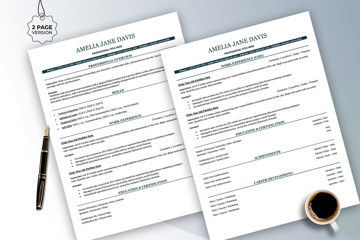 ATS friendly editable resume, a Resume Template by Design_Xlab (Photo 2 of 10)