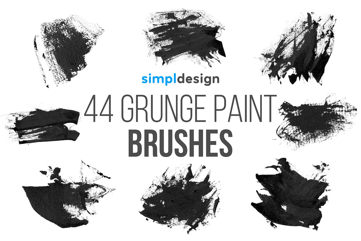 Stamp Grunge Paint Photoshop Brushes, a Brush Add-On by SimplDesign (Photo 1 of 4)