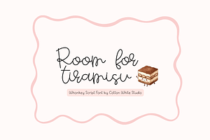 Room for Tiramisu, a Script Font by Sofia Skoog