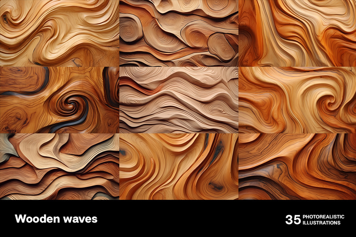 Wooden Waves. Collection, a Background Graphic by Handmadefont