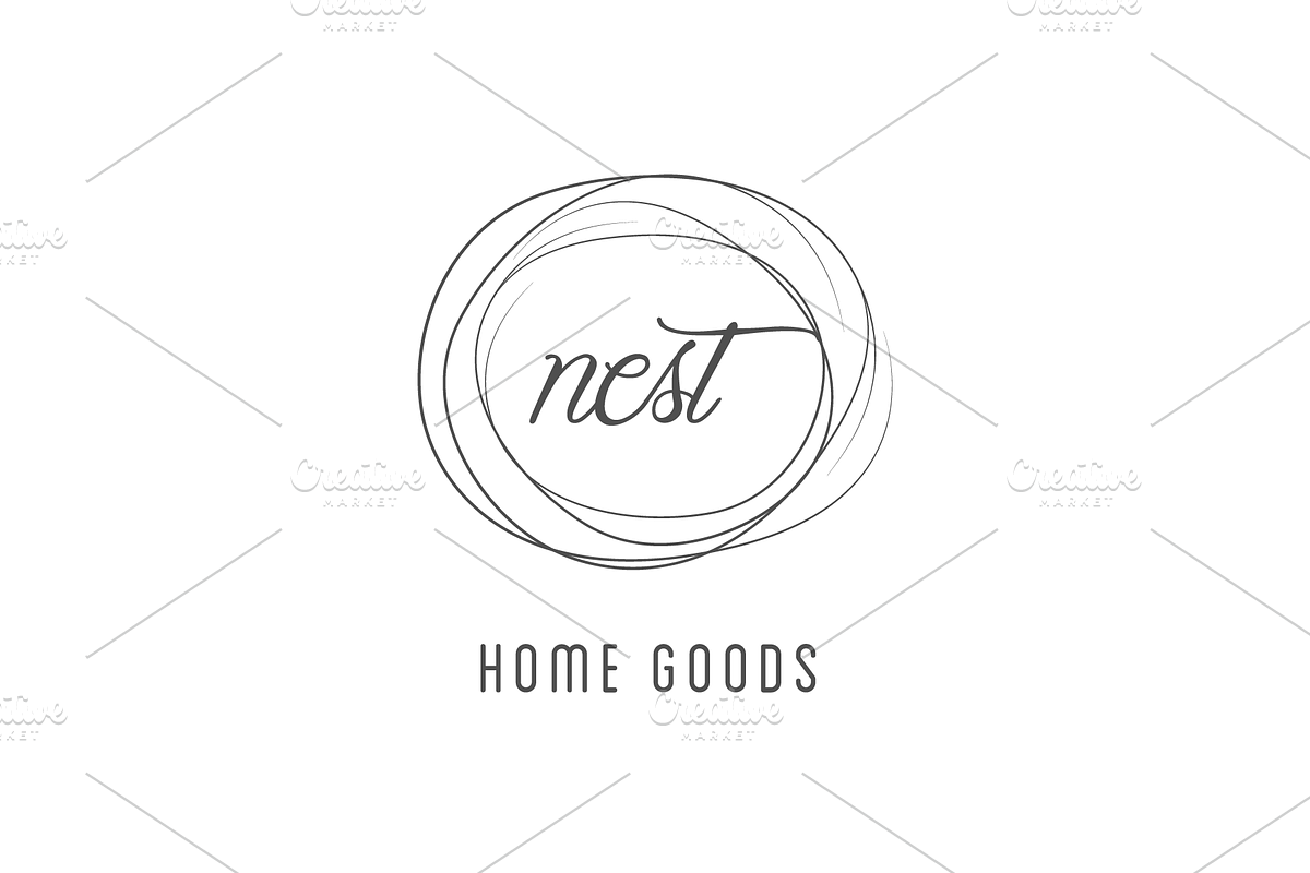 Simple Nest / Home Goods Logo, an Object Graphic by Onyx Templates (Photo 3 of 4)