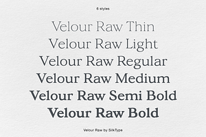 Velour Raw - 6 Font Famliy