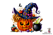 Witch Pumpkin Sublimation PNG Bundle, a Graphic by Clipart Bloom (Thumbnail 4 of 11)