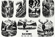 Elk Scenes SVG Graphics, an Animal Illustration by DENIDigitalArtSudio (Thumbnail 1 of 6)