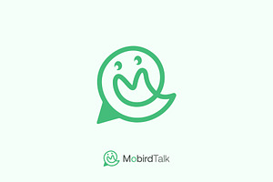Initial M Cute Bird Chat Logo Design, a Branding & Logo Template by picxola