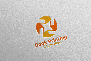 Book Printing Company Logo Design 84