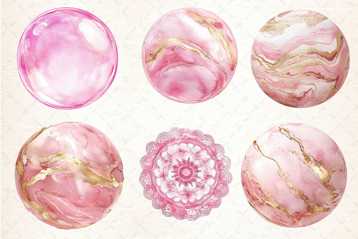 Soft Girly Round Shapes Clipart, an Illustration by Dream Creation (Photo 2 of 6)