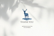 Winter forest watercolor clipart, an Animal Illustration by Color Hugs Art (Thumbnail 10 of 10)