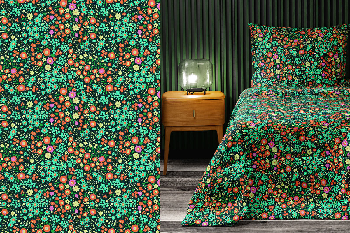 Green Ditsy Flowers, a Pattern Graphic by MalyskaStudio (Photo 7 of 9)