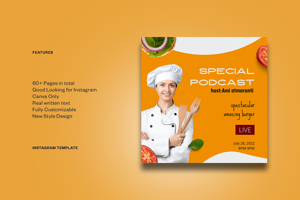 Burger / Food Instagram | CANVA, a Social Media Template by Azruca (Photo 2 of 17)