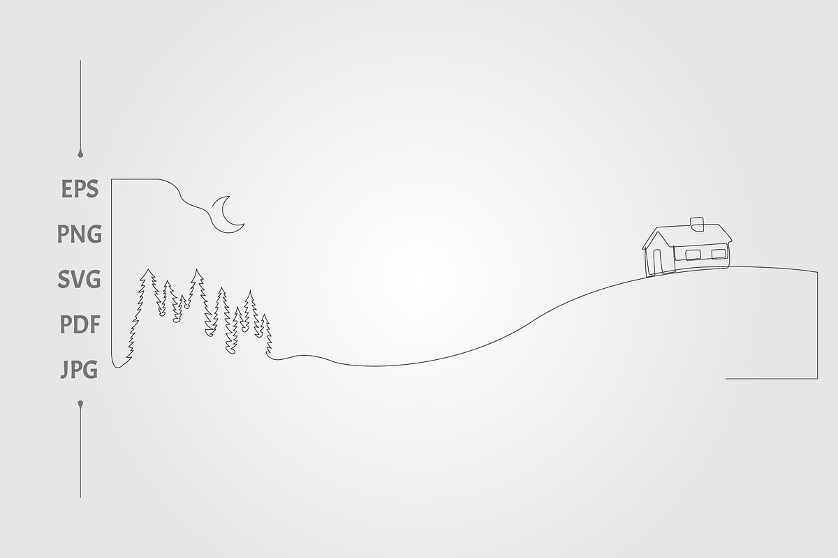 Cottage continues line art, a Background Graphic by lawoel (Photo 2 of 3)