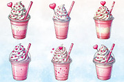 Pink Valentine Coffee Cup Clipart Bu, a Seasonal Illustration by Rose Art (Thumbnail 2 of 4)