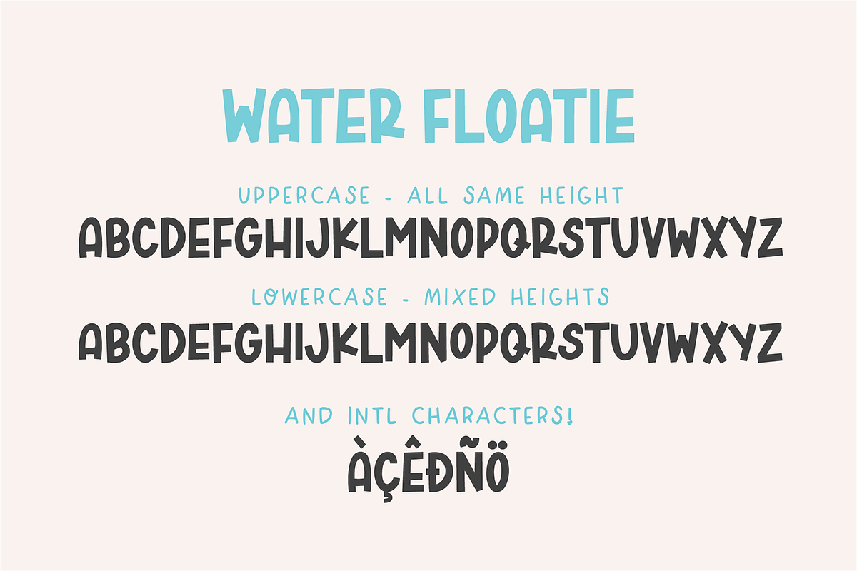 WATER FLOATIE Display Font, a Sans Serif Font by Blush Font Co. (Photo 4 of 5)