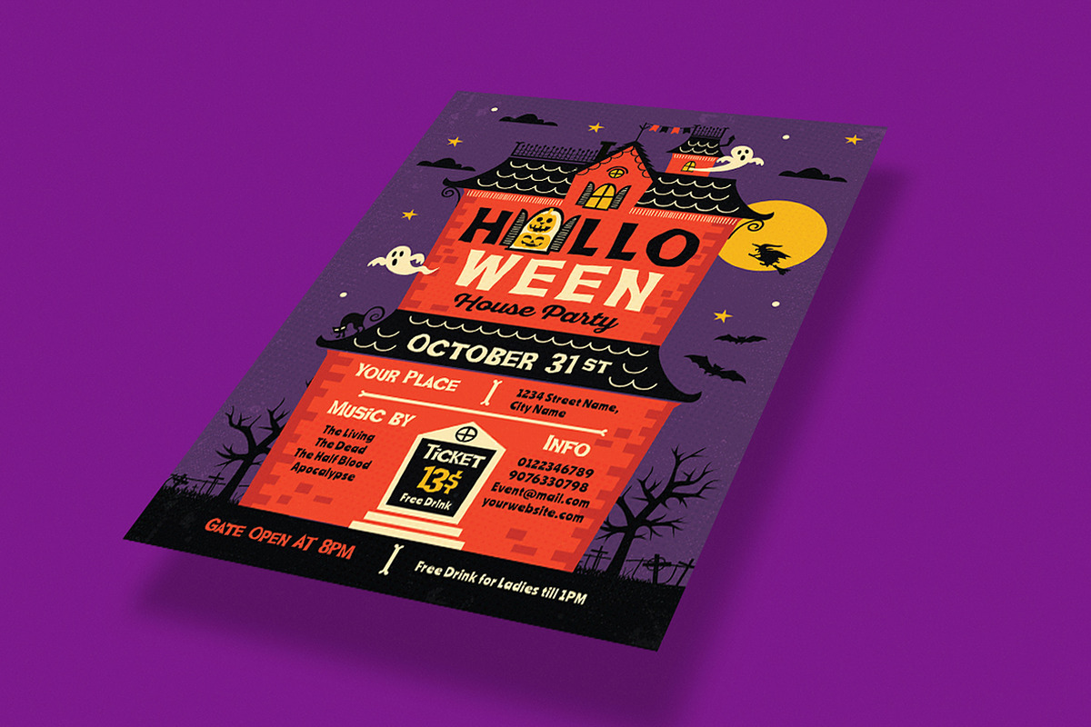 Halloween Party Flyer, a Flyer Template by Totem Design Studio (Photo 7 of 7)