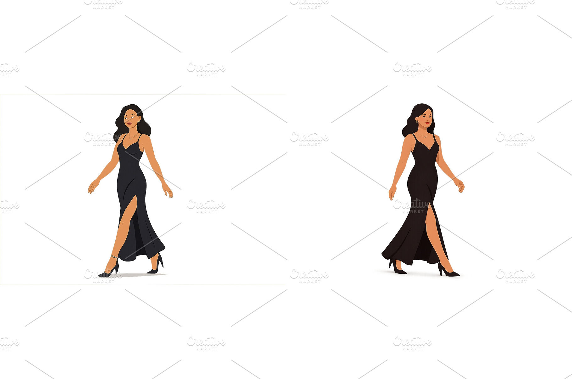 Elegant woman walks confidently in, a Beauty & Fashion Photo by ZinetroN
