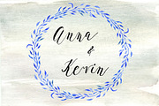 Blue wreaths watercolor clipart, an Illustration by mcherevan (Thumbnail 3 of 3)