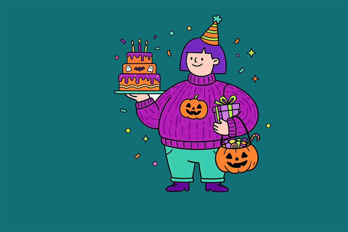 Spooky Halloween Birthday, a Seasonal Illustration by StockVerse Creative (Photo 4 of 4)