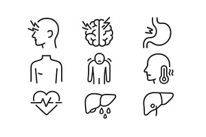 Icons representing various health, an Object Illustration by ZinetroN