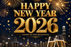 Happy New Year 2026 Greeting Card, a Holiday Photo by microtasker