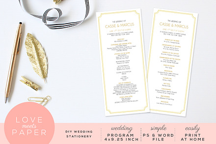 Wedding Program Template P1001