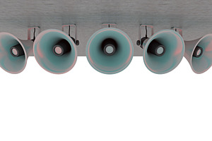 background group of loudspeakers
