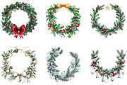 Christmas garlands Clipart, a Seasonal Illustration by Designking (Thumbnail 3 of 5)