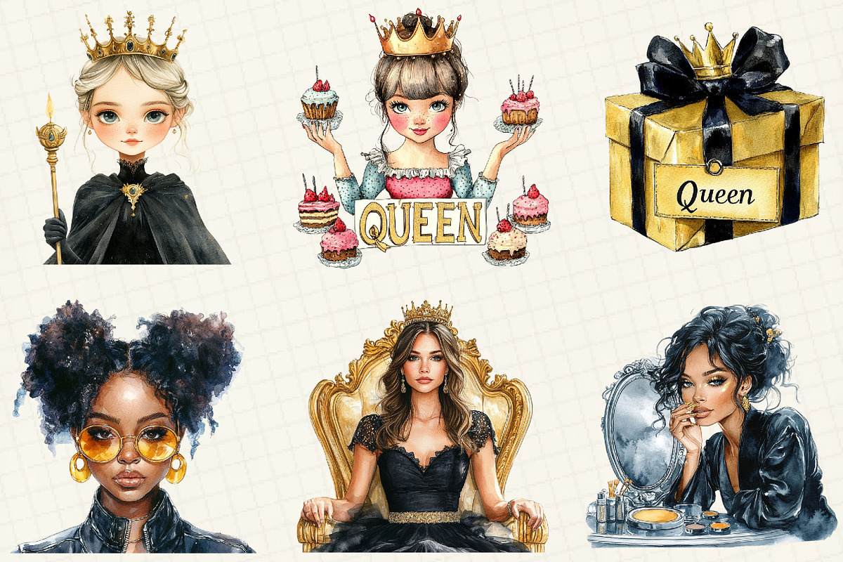 Birthday Queen Sublimation Clipart, an Illustration by OK Design (Photo 2 of 5)