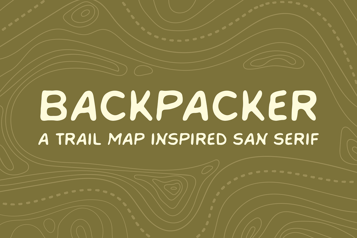 BACKPACKER by Ocotillo Design Studio, a Sans Serif Font by Ocotillo Design Studio (Photo 1 of 6)
