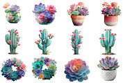 Watercolor Succulent Clipart, an Illustration by Designworld (Thumbnail 3 of 4)
