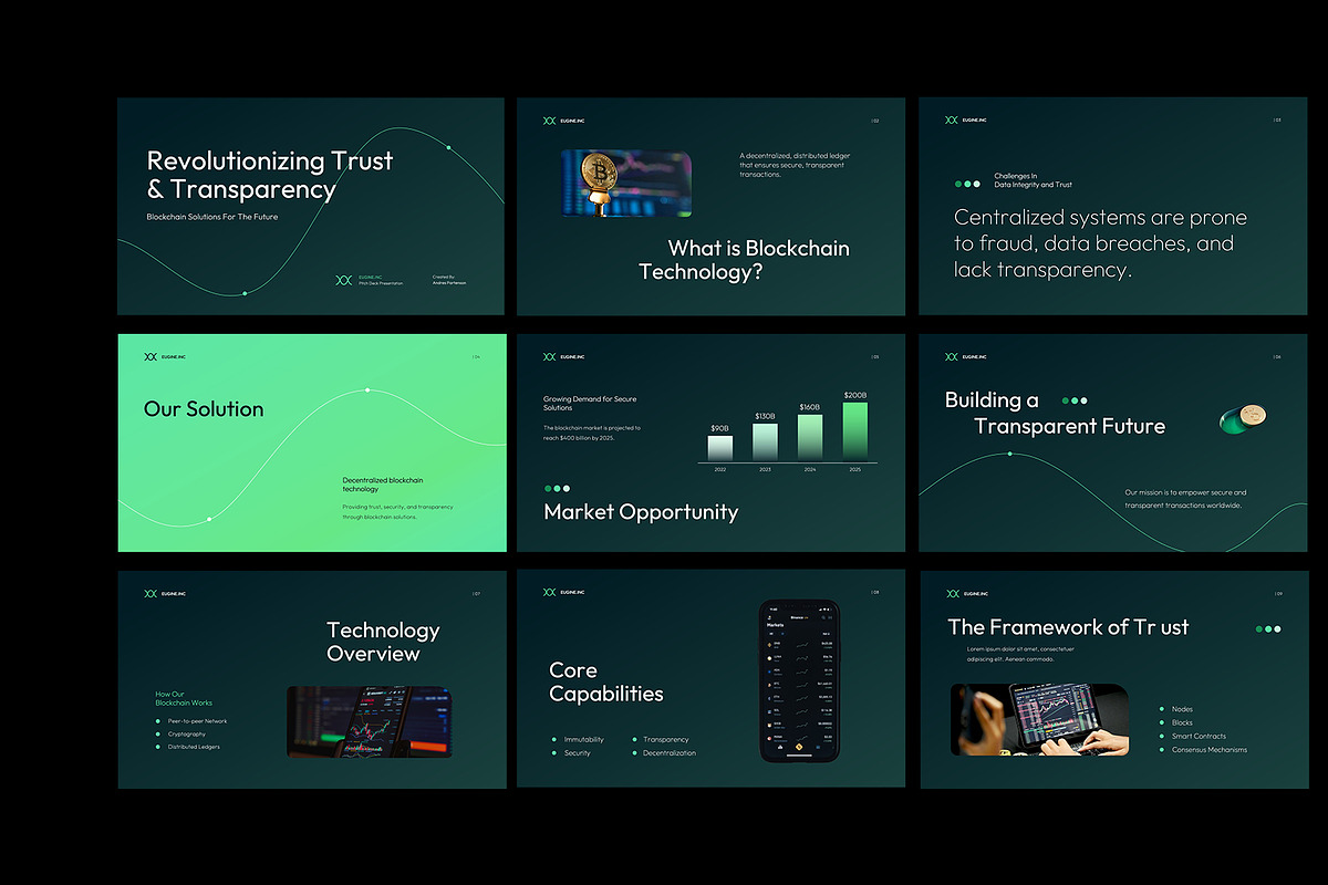 Blockchain Pitch Deck PowerPoint, a Presentation Template by Neermana (Photo 2 of 4)