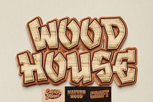 Rustic Wooden Carved Text Effect, a Layer Style Add-On by Matsero
