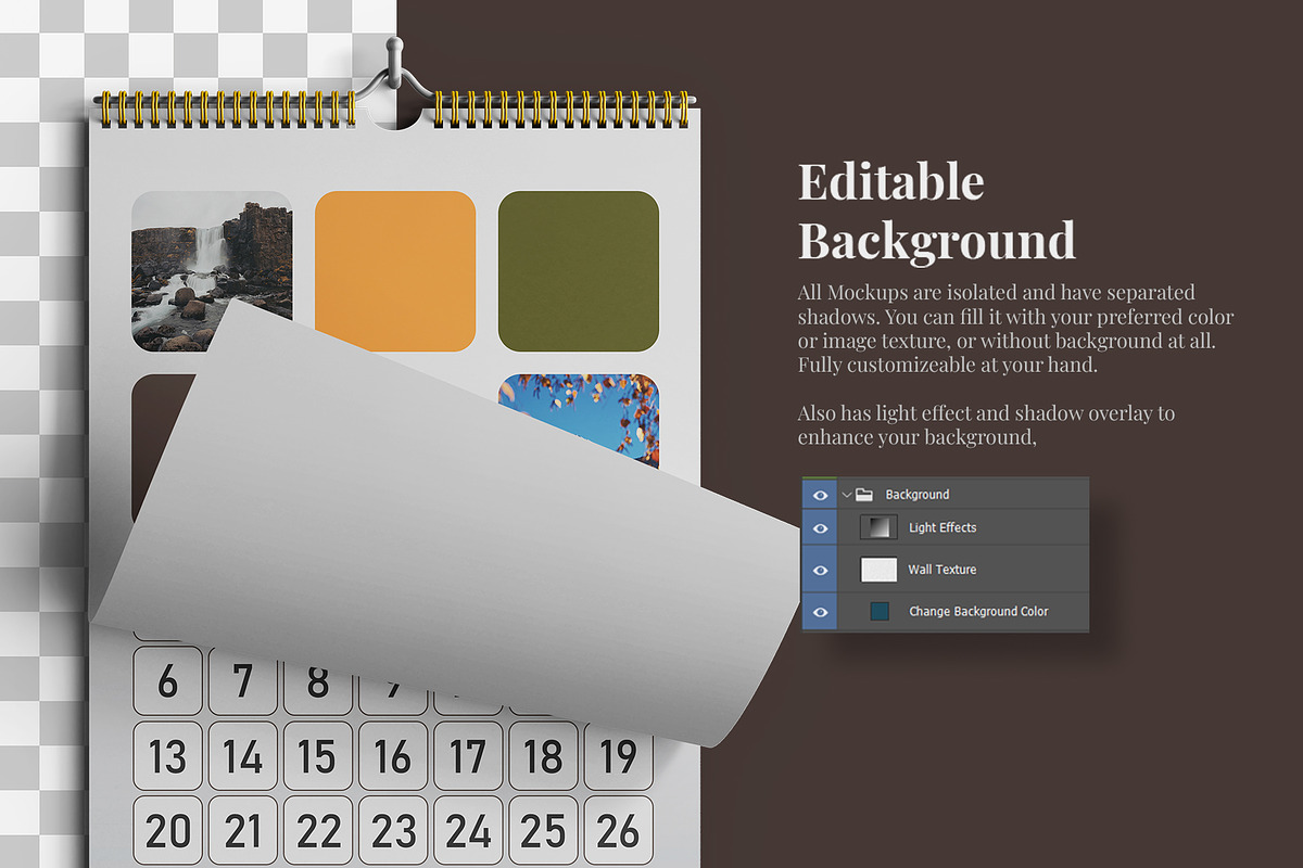 Wire Wall Calendar Mockup Set, a Mockup by Remnand Studio (Photo 6 of 11)