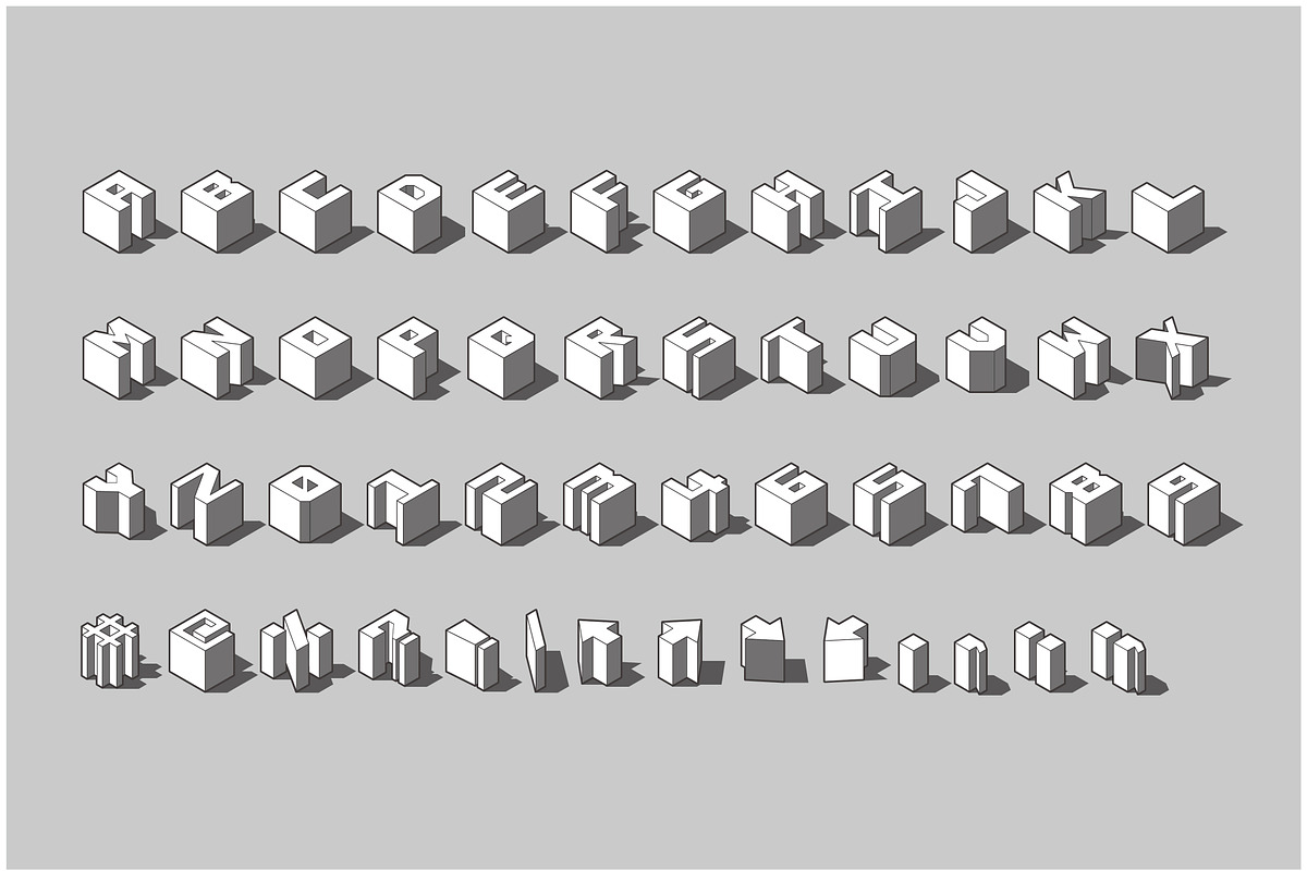Isocube – Layered Isometric Font, a Font by Kevin Foley Fonts (Photo 2 of 10)