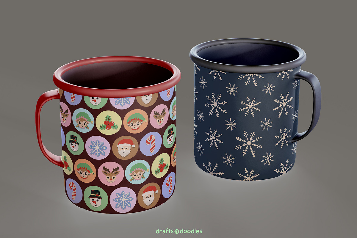 Merry Christmas Clipart and Patterns, a Seasonal Illustration by Drafts n Doodles (Photo 9 of 12)