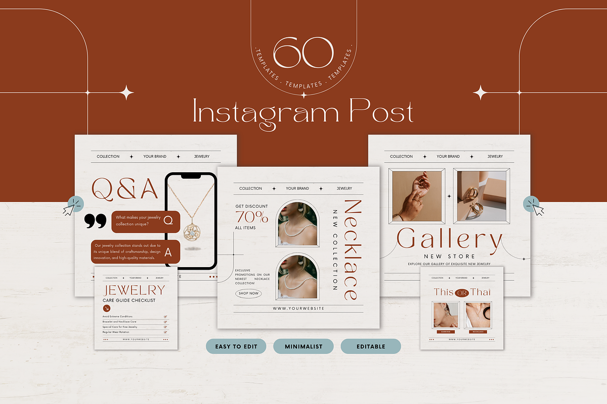 120 Jewelry Instagram Canva Template, a Social Media Template by Branding Victory STD (Photo 3 of 10)