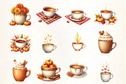Autumn Teacup Watercolor Clipart, an Illustration by CrexoraLab (Thumbnail 2 of 5)