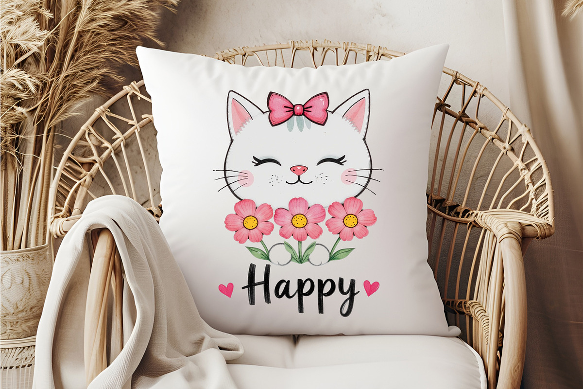 Cat Happy PNG Clipart, an Illustration by DreamCafeArt (Photo 5 of 7)